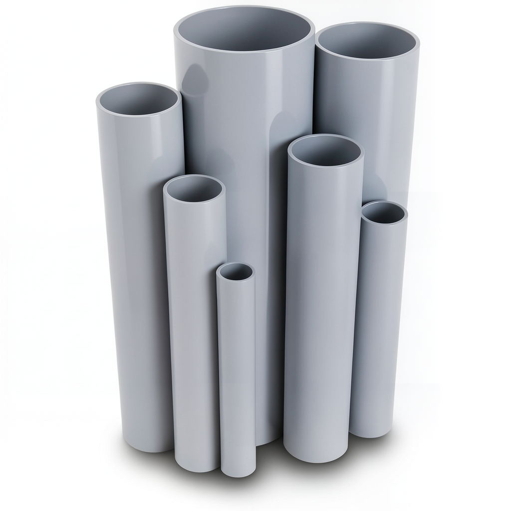 مواسير UPVC قطر خارجي 75.0 مم سمك 1.8 مم لون رمادي