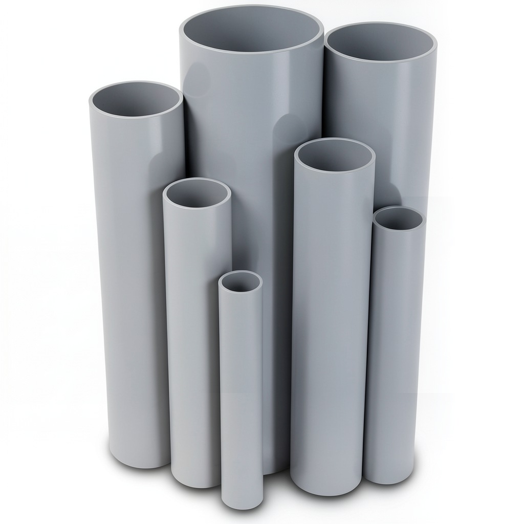 UPVC Pipes Nominal Pressure 9 Bar Outside Diameter 140 mm Thickness 5.5 mm Gray