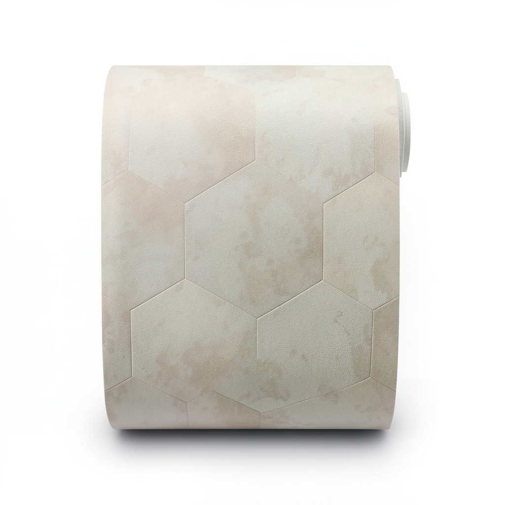 Italian Wall Decoration Geometric Design, Light Brown, 10m Roll