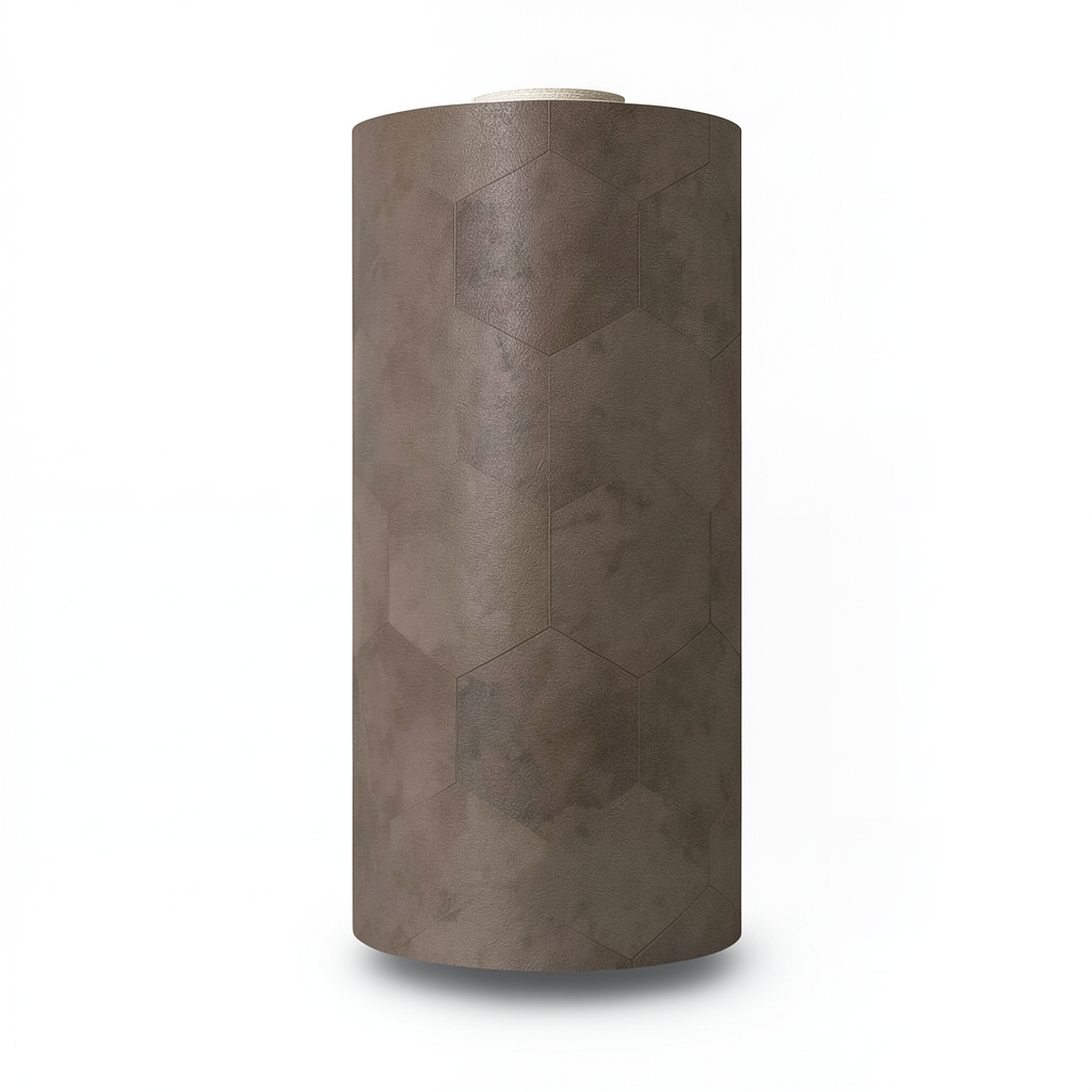 Italian Wallpaper Geometric Design Roll Length 10 m Brown Color