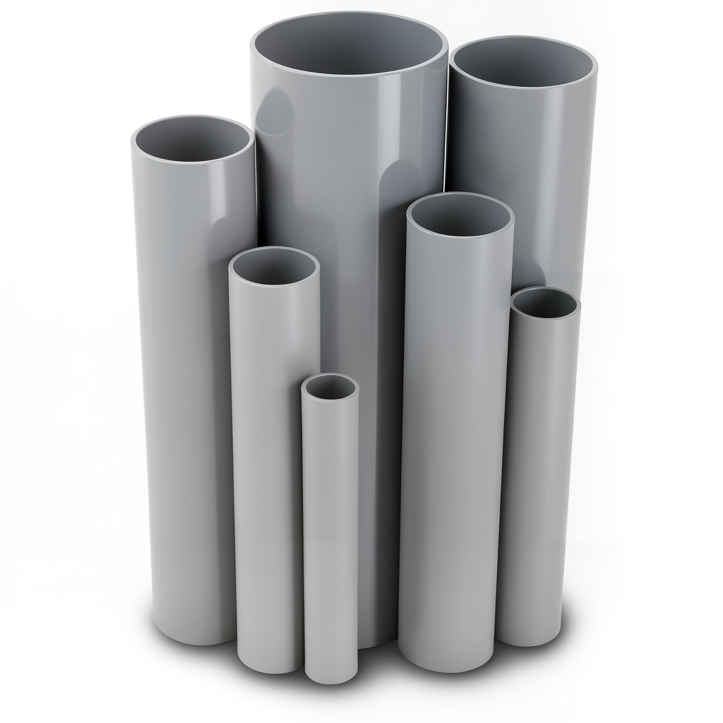 مواسير UPVC قطر خارجي 75.0 مم سمك 1.8 مم لون رمادي