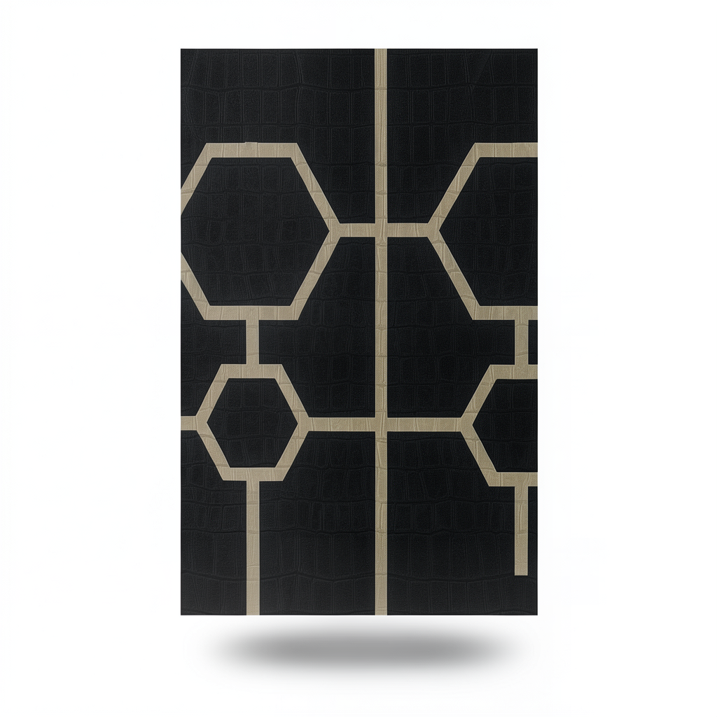 Geometric Wallpaper Length 10 m Black with Beige, Model Z80023