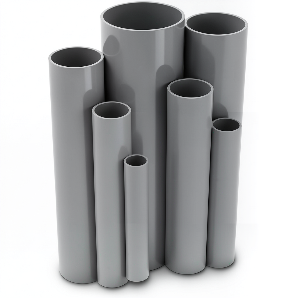 مواسير UPVC جدول 80 مقاس 3 إنش سمك 7.62 مم لون رمادي