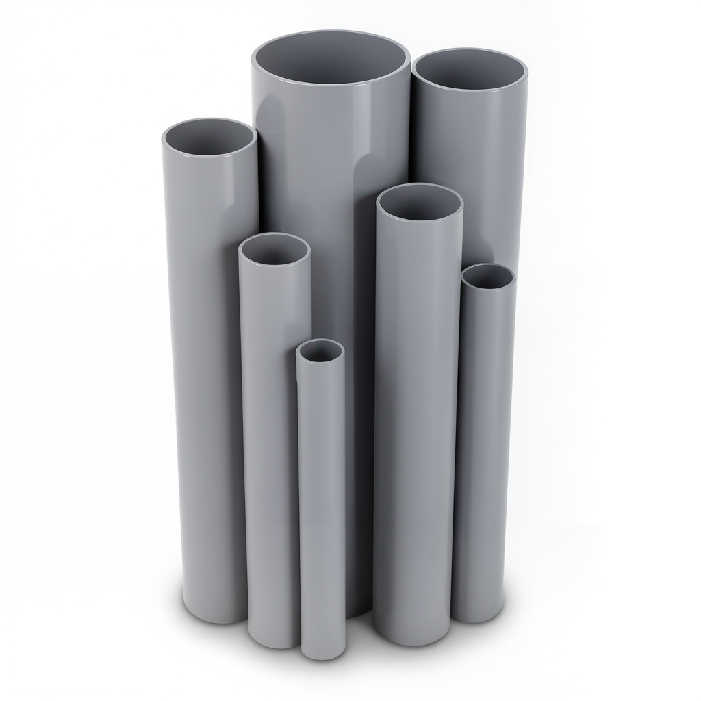 مواسير UPVC جدول 80 مقاس 5 إنش سمك 9.52 مم لون رمادي