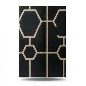 Geometric Wallpaper Length 10 m Black with Beige, Model Z80023