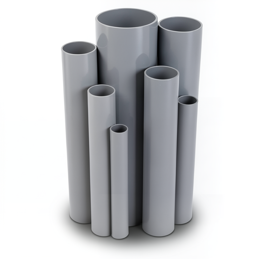 مواسير UPVC جدول 80 مقاس 8 إنش سمك 10.97 مم لون رمادي
