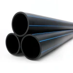 أنابيب HDPE PE 80 ضغط اسمي 10 بار قطر خارجي 200 مم سمك 14.7 مم لون أسود | نيبروبلاست