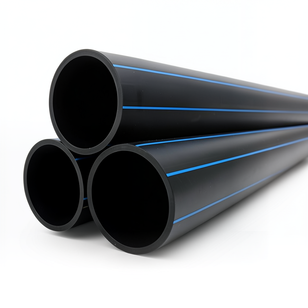 أنابيب HDPE PE 80 ضغط اسمي 10 بار قطر خارجي 200 مم سمك 14.7 مم لون أسود | نيبروبلاست