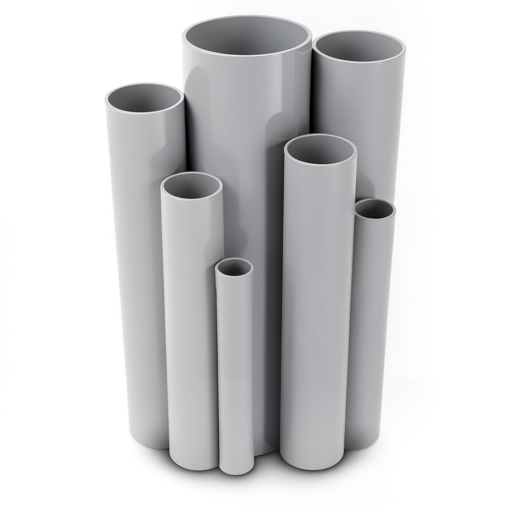 UPVC Pipes Nominal Pressure 6 Bar Outside Diameter 140.4 mm Thickness 4.4 mm Gray