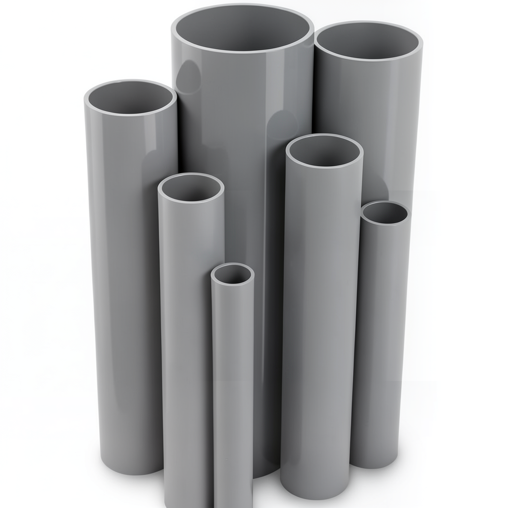 UPVC Pipes Nominal Pressure 9 Bar Outside Diameter 140 mm Thickness 5.5 mm Gray