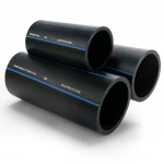 مواسير HDPE من انظمة الأنابيب PE 80 ضغط 12.5 بار قطر خارجي 110 مم سمك 10 مم لون اسود