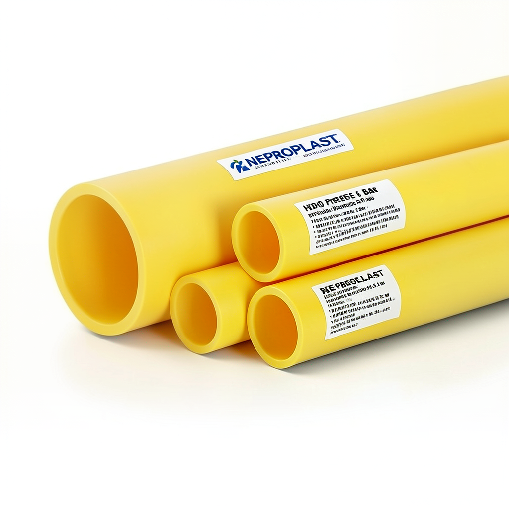 HDPE Pipes PE 80 Pressure 6 Bar Outside Diameter 630 mm Thickness 28.7 mm Yellow | NEPROPLAST