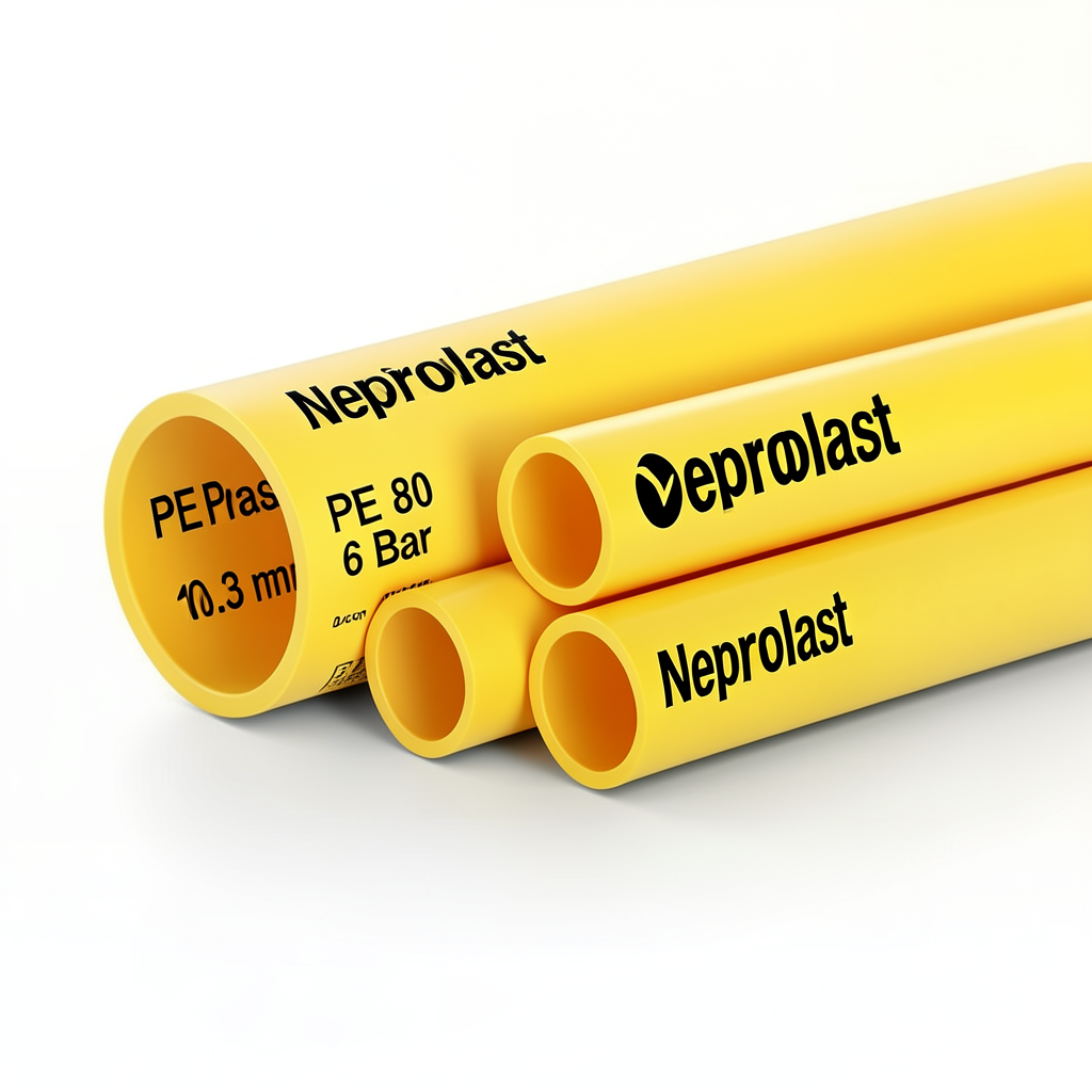 Neproplast HDPE Pipes PE 80 Pressure 6 Bar Outside Diameter 225 mm Thickness 10.3 mm Yellow | NEPROPLAST