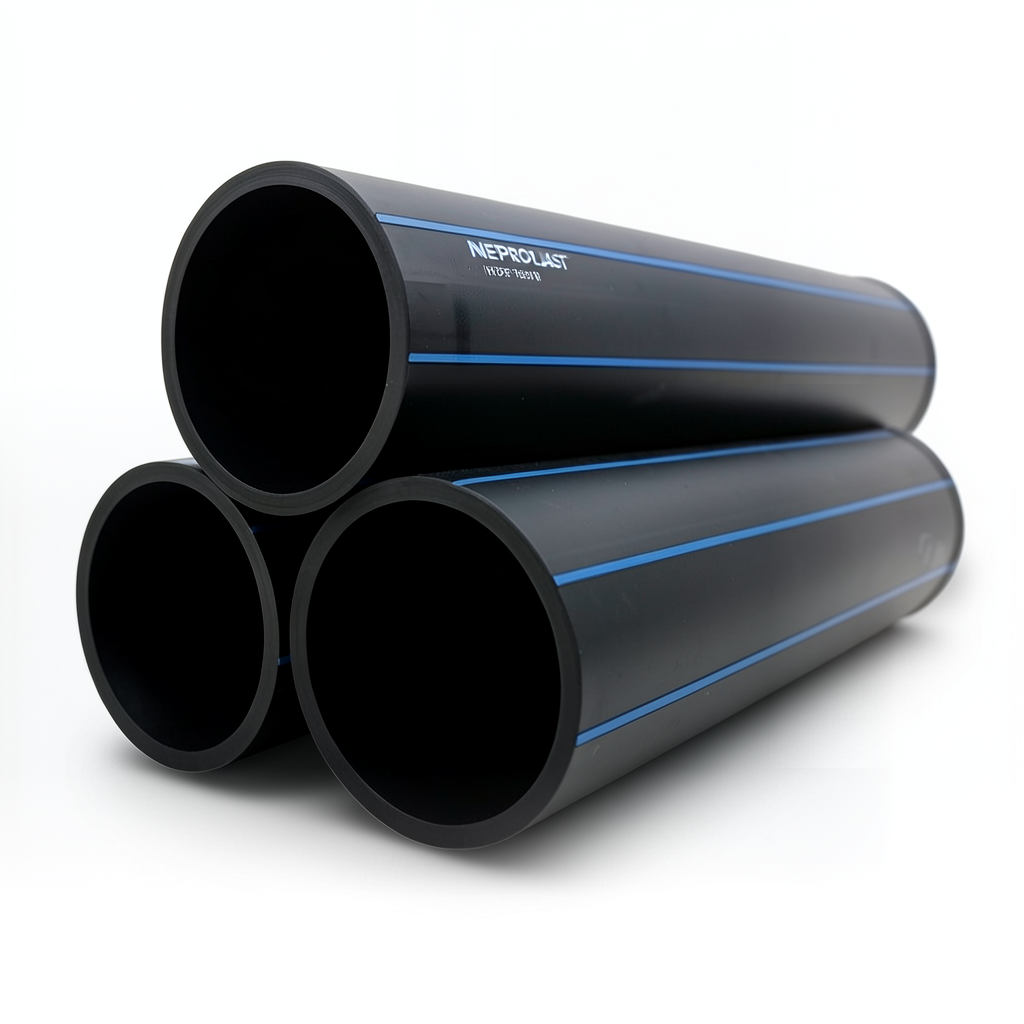 HDPE Pipes PE 80 Nominal Pressure 10 Bar Outside Diameter 225 mm Thickness 16.6 mm Black | NEPROPLAST