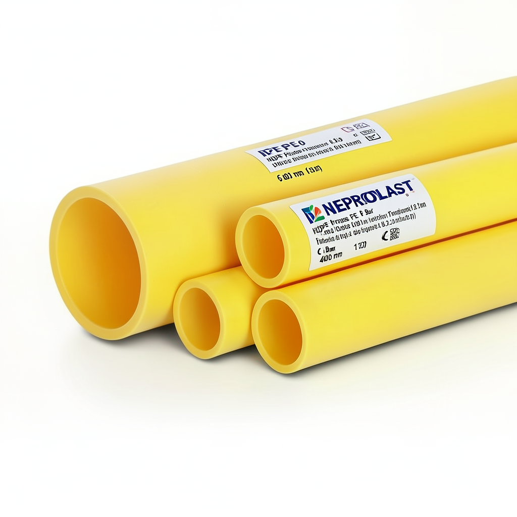 HDPE Pipes PE 80 Pressure 6 Bar Outside Diameter 400 mm Thickness 18.2 mm Yellow | NEPROPLAST