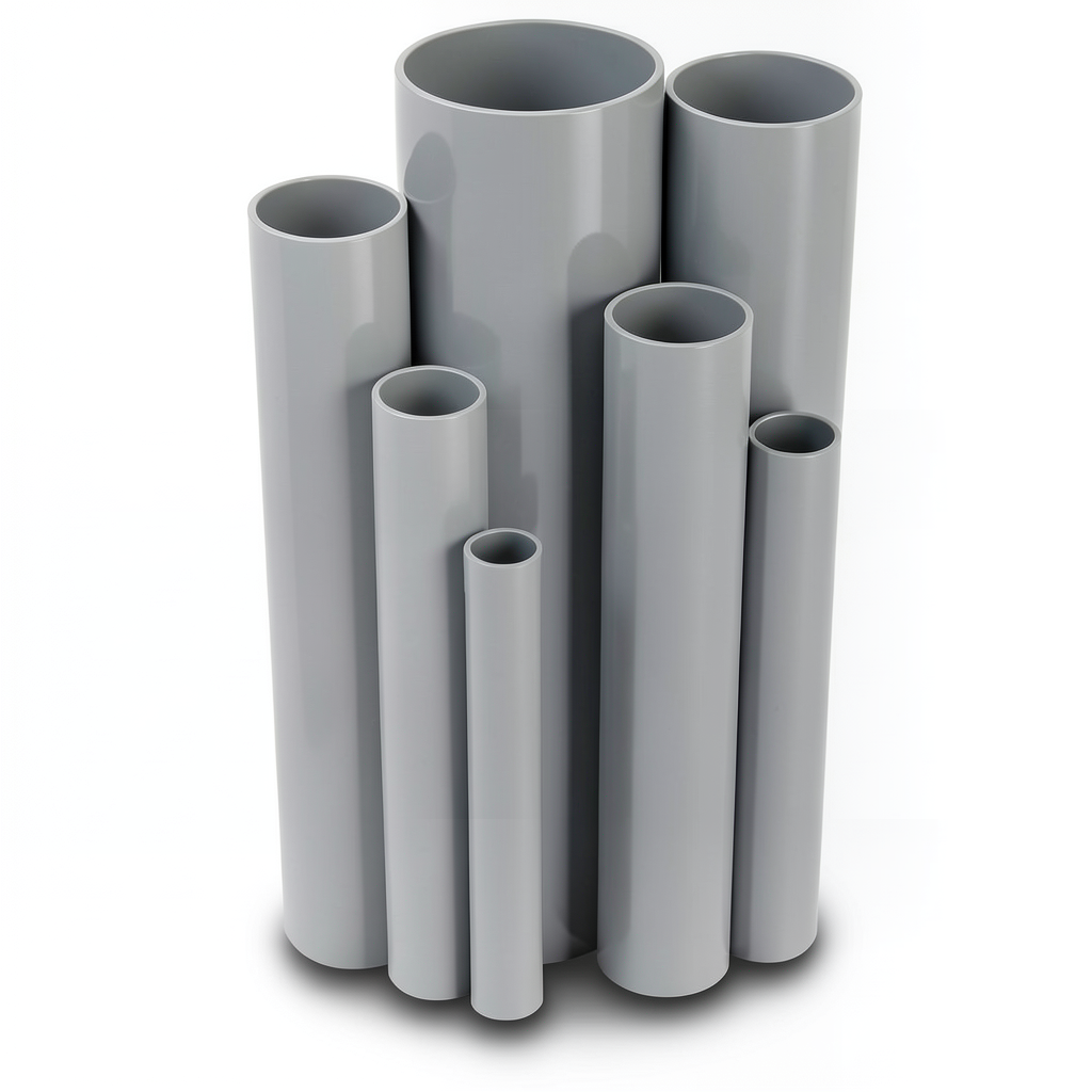 UPVC Pipes Outside Diameter 114.1 mm Thickness 2.3 mm Gray