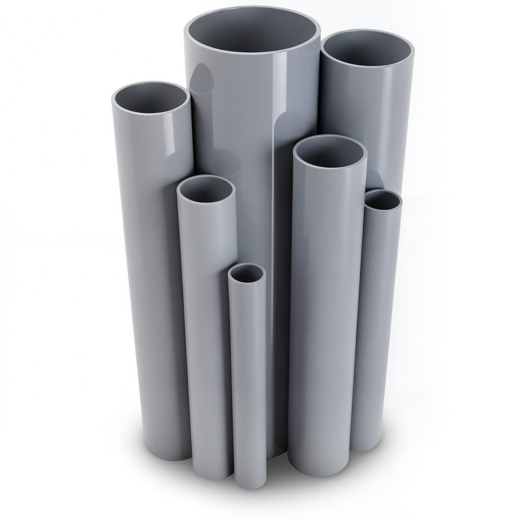 UPVC Pipes Nominal Pressure 12 Bar Outside Diameter 168 mm Thickness 8.8 mm Gray