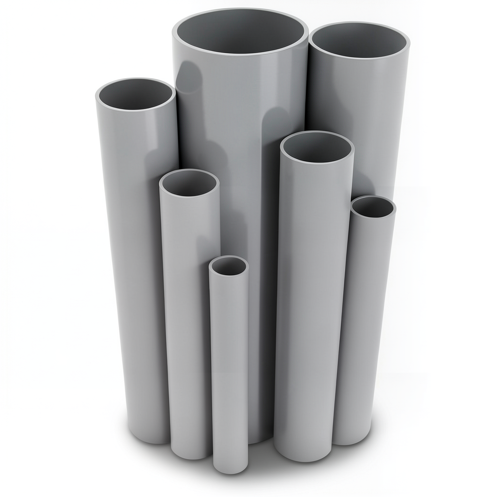 UPVC Pipes Nominal Pressure 12 Bar Outside Diameter 168 mm Thickness 8.8 mm Gray