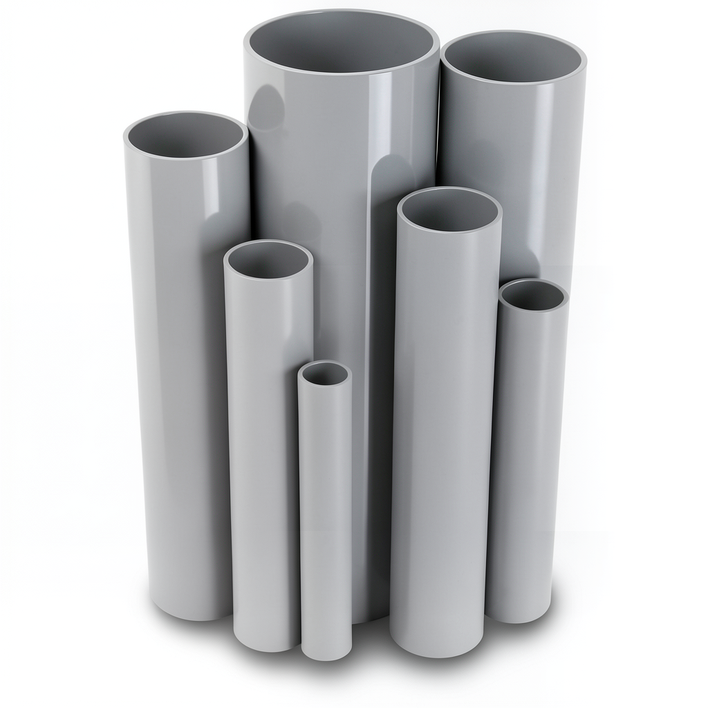 UPVC Pipes Nominal Pressure 12 Bar Outside Diameter 168.5 mm Thickness 10.2 mm Gray