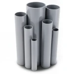 UPVC Pipes 15 Bar Pressure 168 mm Diameter 10.8 mm Thickness Gray