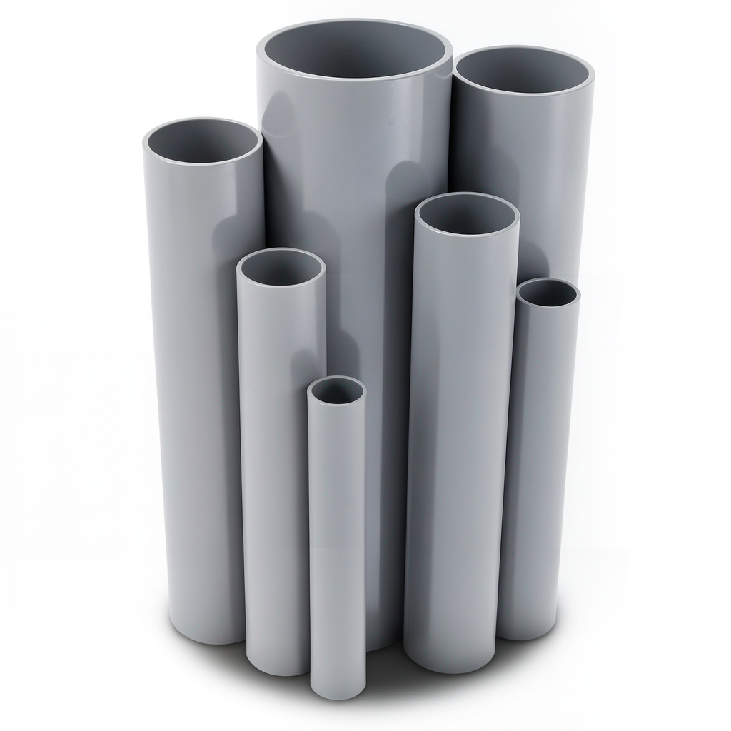 UPVC Pipes 15 Bar Pressure 168 mm Diameter 10.8 mm Thickness Gray