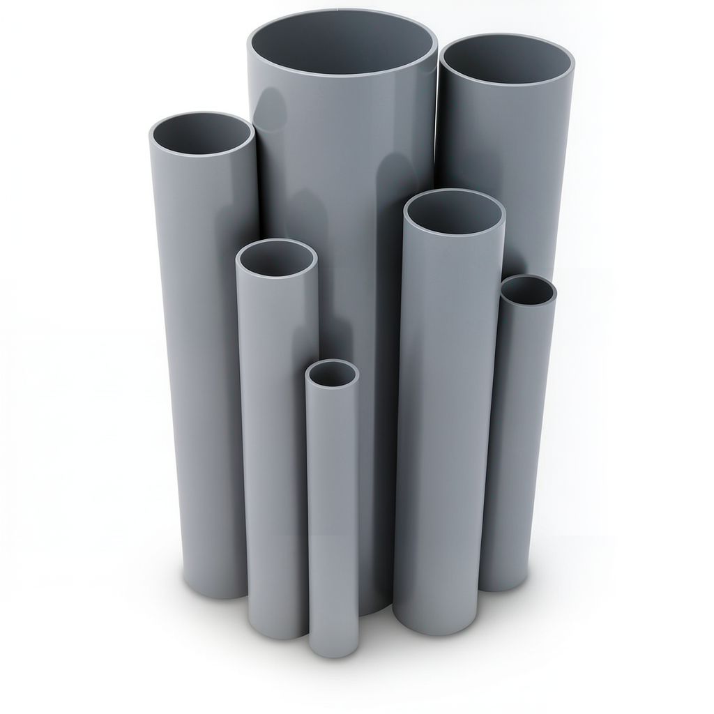 UPVC Pipes 140.0 mm Outside Diameter 2.6 mm Thickness Gray