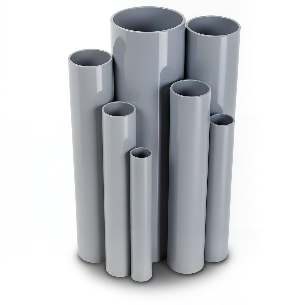 UPVC Pipes Nominal Pressure 15 Bar Outside Diameter 168.5 mm Thickness 12.5 mm Gray