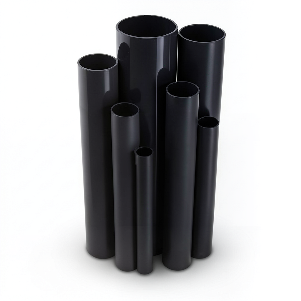 UPVC Pipes Outside Diameter 140.0 mm Thickness 2.6 mm Black