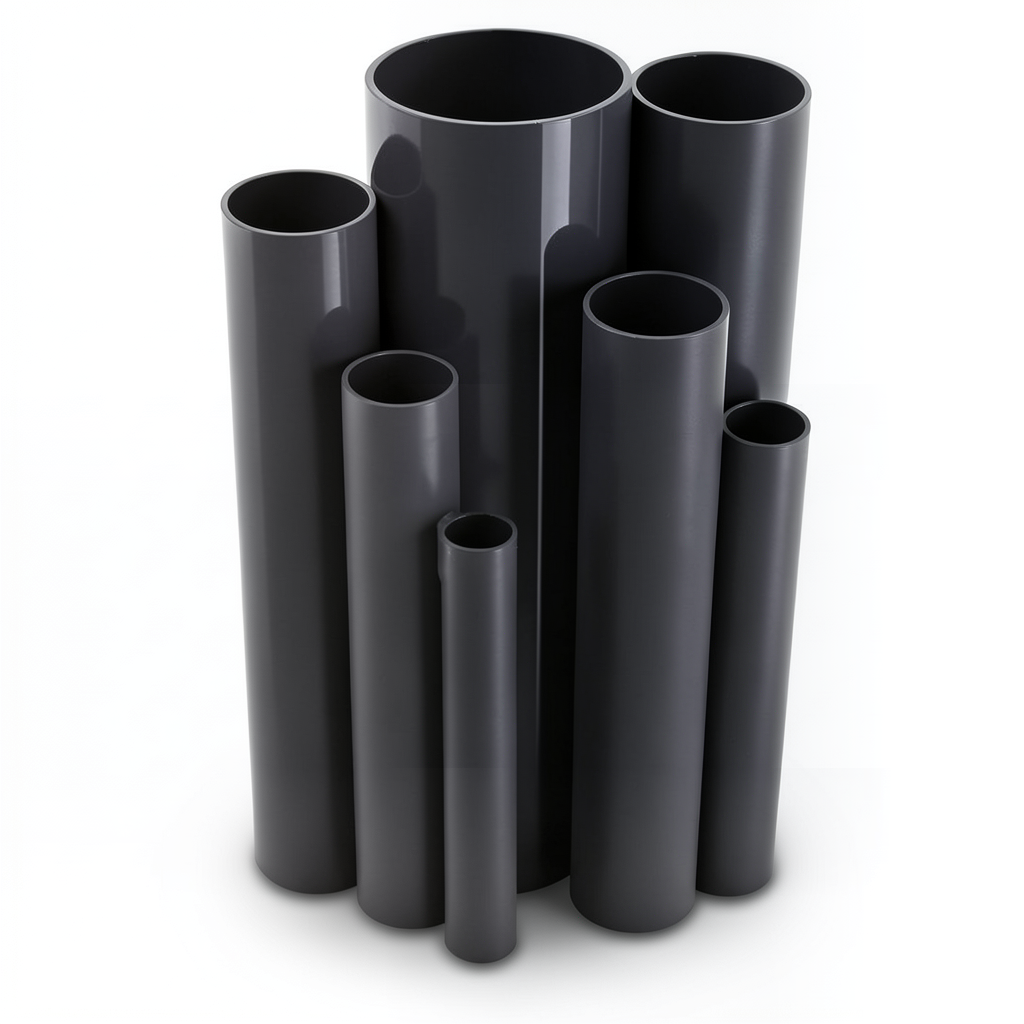 مواسير UPVC مقاس 5 إنش قطر خارجي 140.4 مم سمك 3.1 مم لون أسود