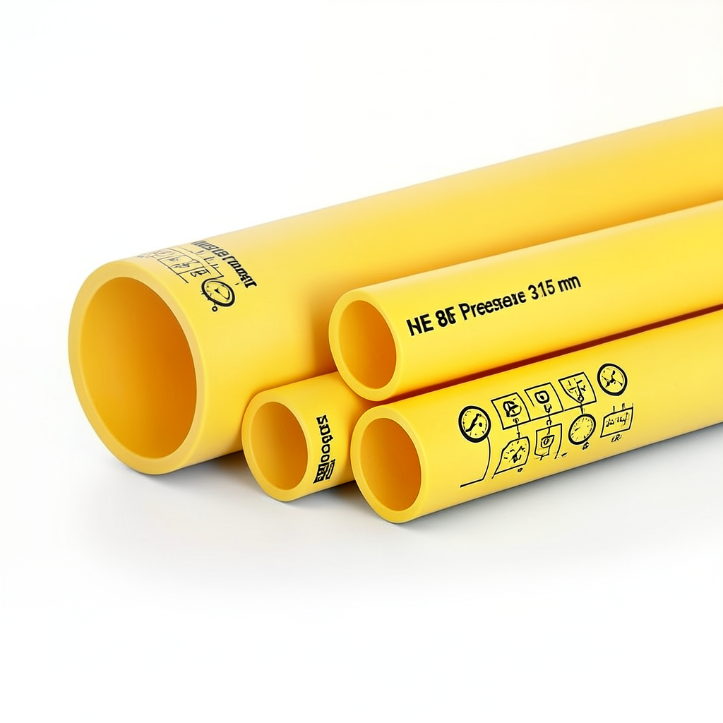 HDPE Pipes PE 80 Pressure 6 Bar Outside Diameter 315 mm Thickness 14.4 mm Yellow | NEPROPLAST