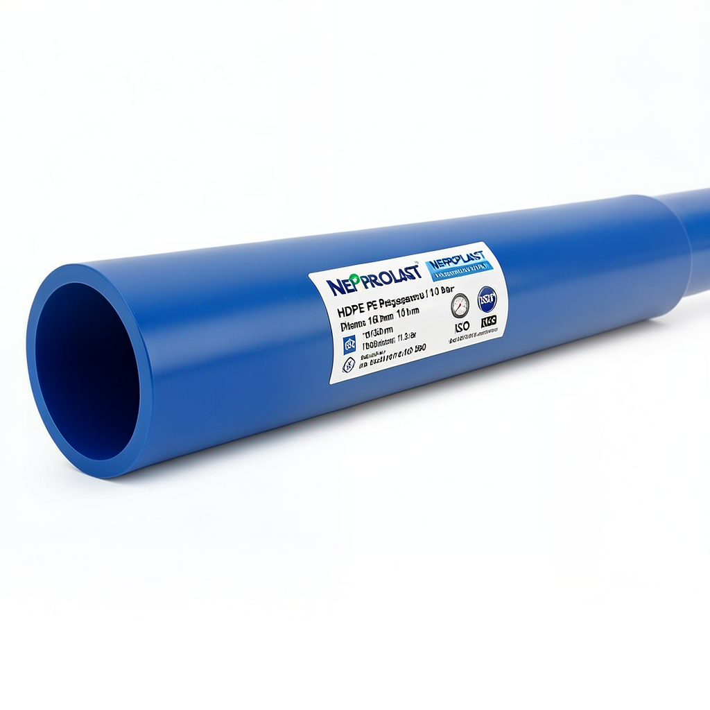 مواسير HDPE PE 80 ضغط 10 بار قطر 160 مم سمك 11.8 مم أزرق | نيبروبلاست