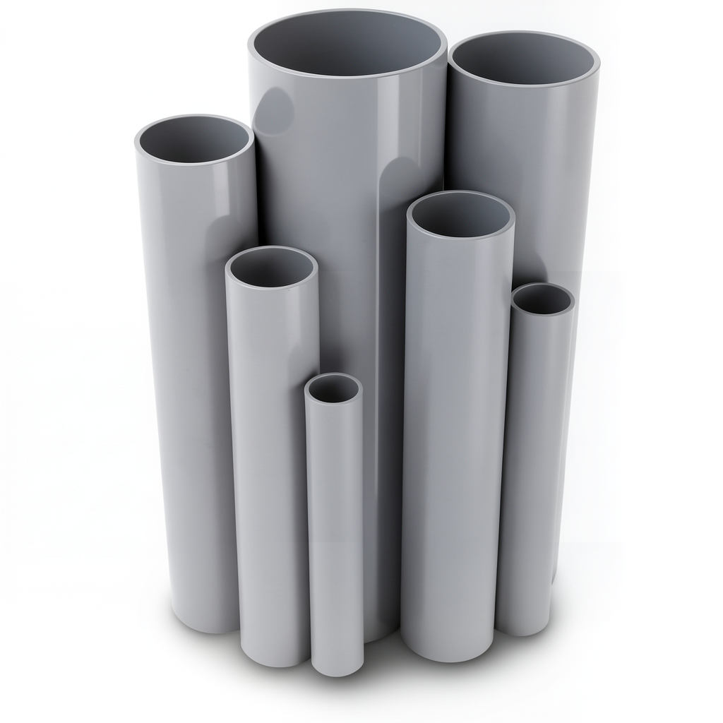 UPVC Pipes Nominal Pressure 9 Bar Outside Diameter 168 mm Thickness 6.6 mm Gray