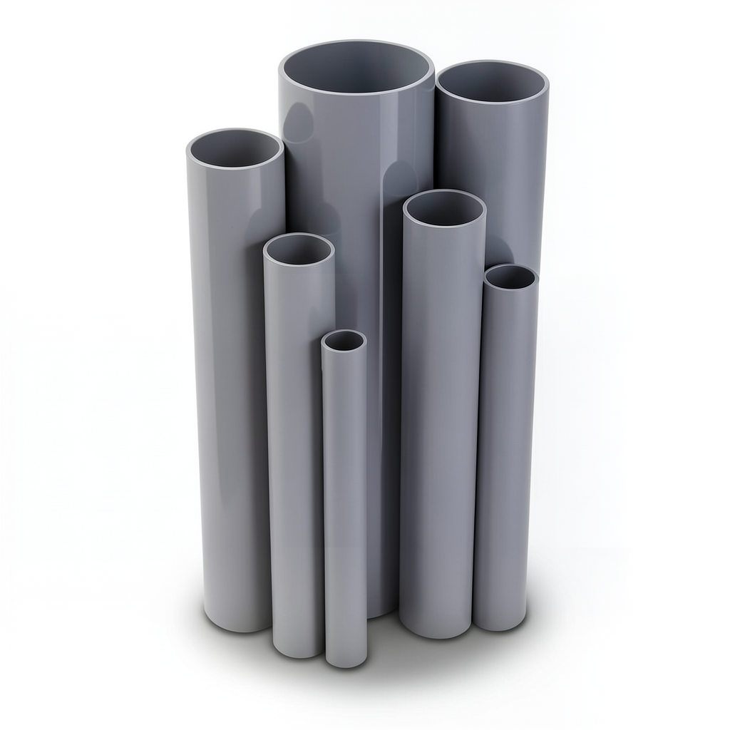 UPVC Pipes Nominal Pressure 12 Bar Outside Diameter 168 mm Thickness 8.8 mm Gray