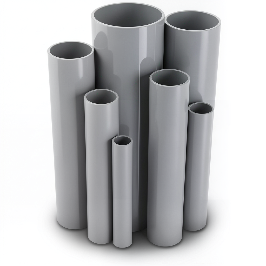 UPVC Pipes 140.0 mm Outside Diameter 2.6 mm Thickness Gray