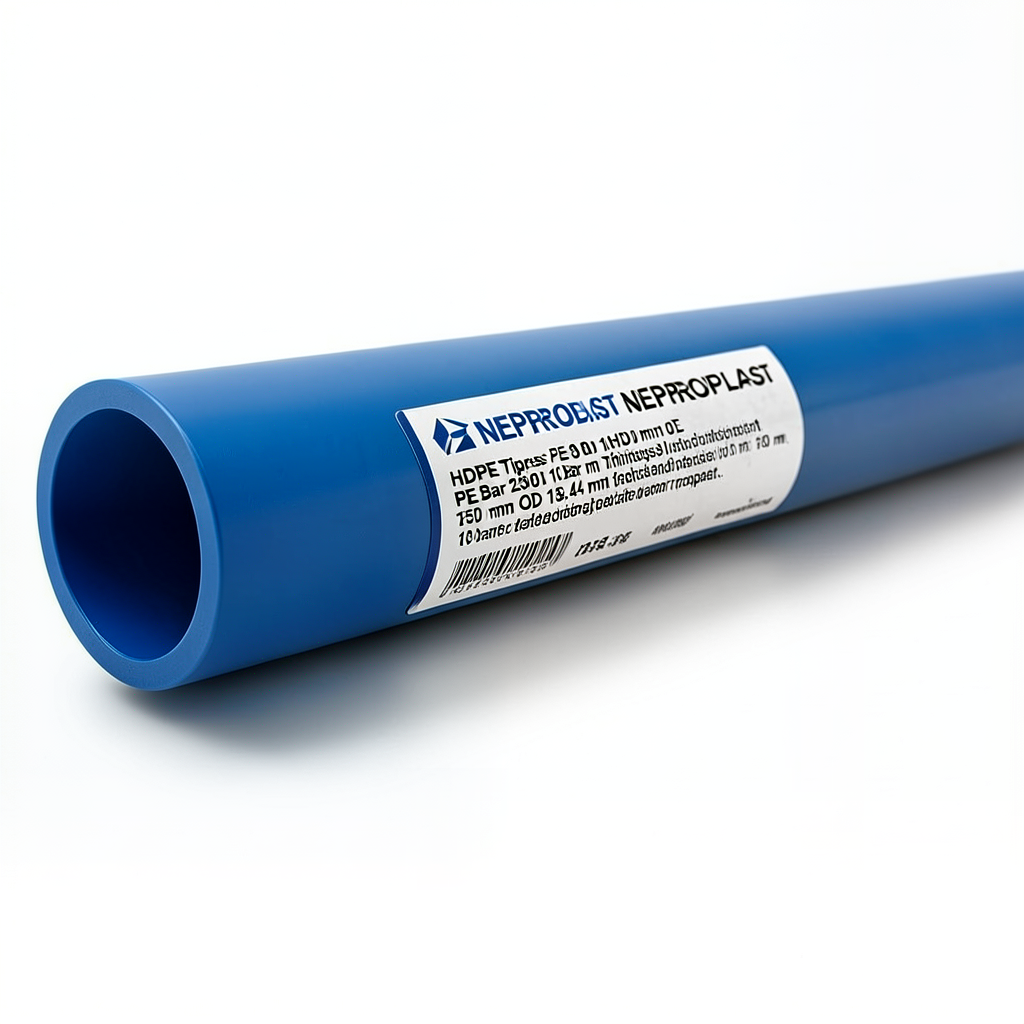 HDPE Pipes PE 80 10 Bar 250 mm OD 18.4 mm Thickness Blue | NEPROPLAST