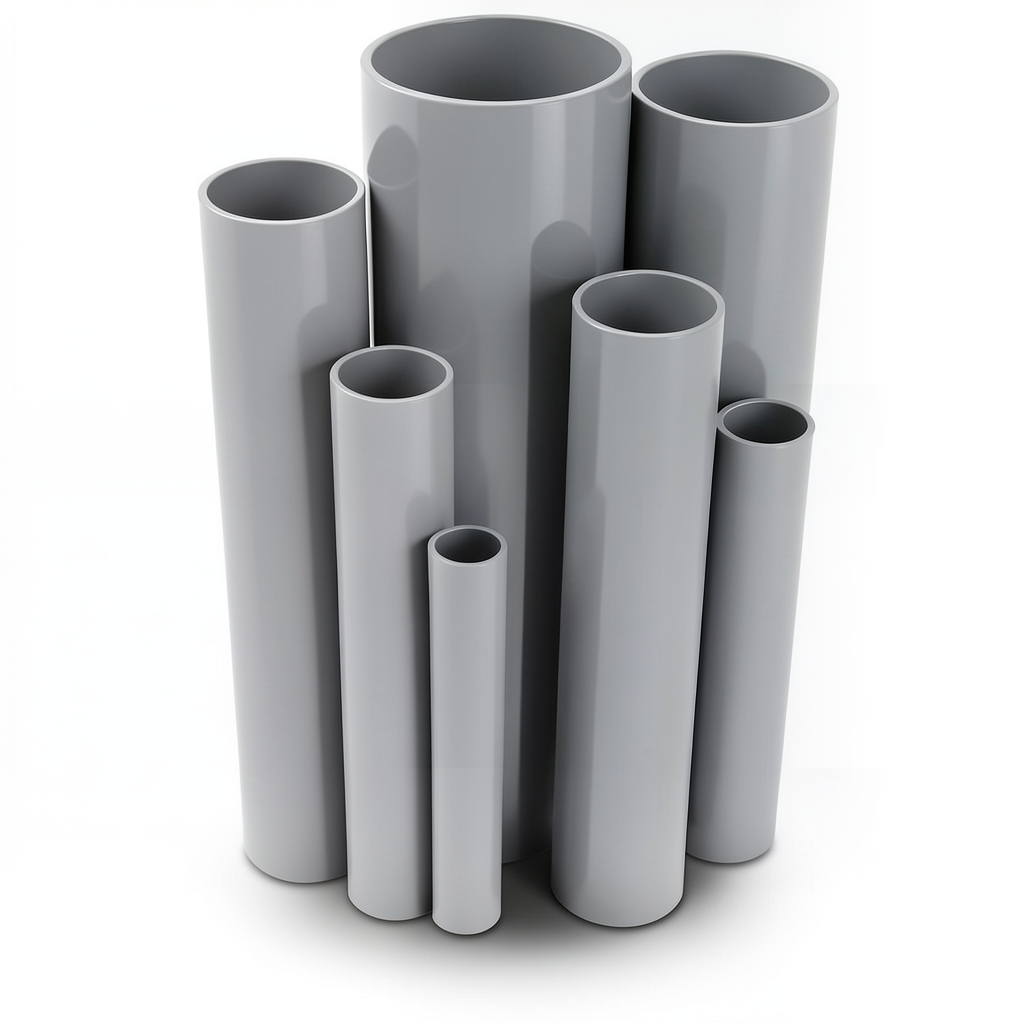 UPVC Pipes Nominal Pressure 15 Bar Outside Diameter 168.5 mm Thickness 12.5 mm Gray