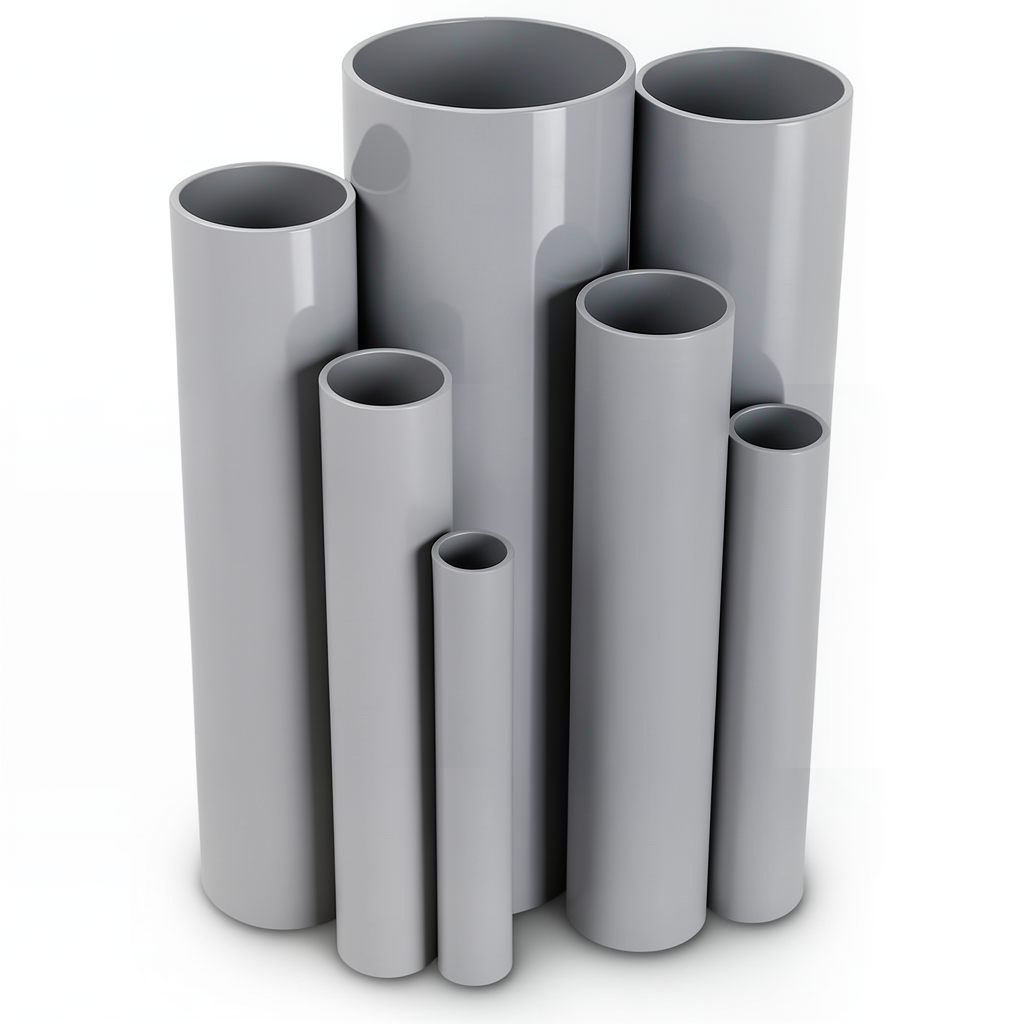 UPVC Pipes 168.5 mm Outside Diameter 3.7 mm Thickness Gray