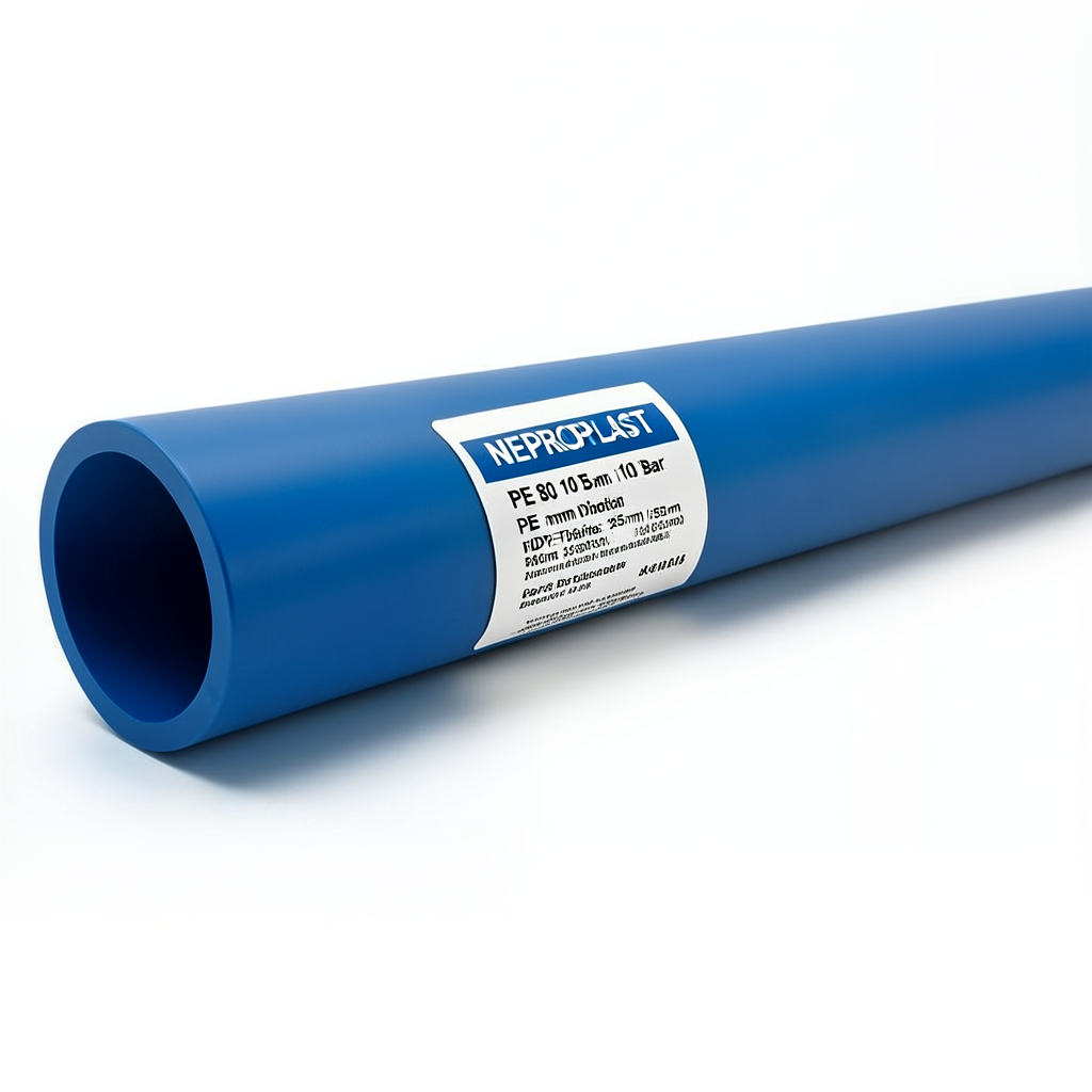مواسير HDPE PE 80 ضغط 10 بار قطر 355 مم سمك 26.1 مم أزرق | نيبروبلاست