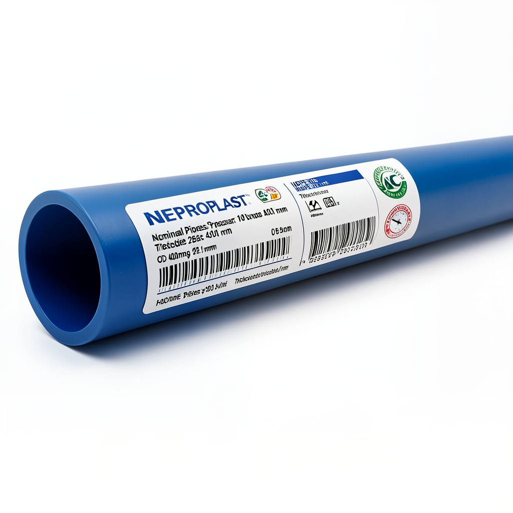 HDPE Pipes PE 80 Nominal Pressure 10 Bar Outside Diameter 400 mm Thickness 29.4 mm Blue | NEPROPLAST