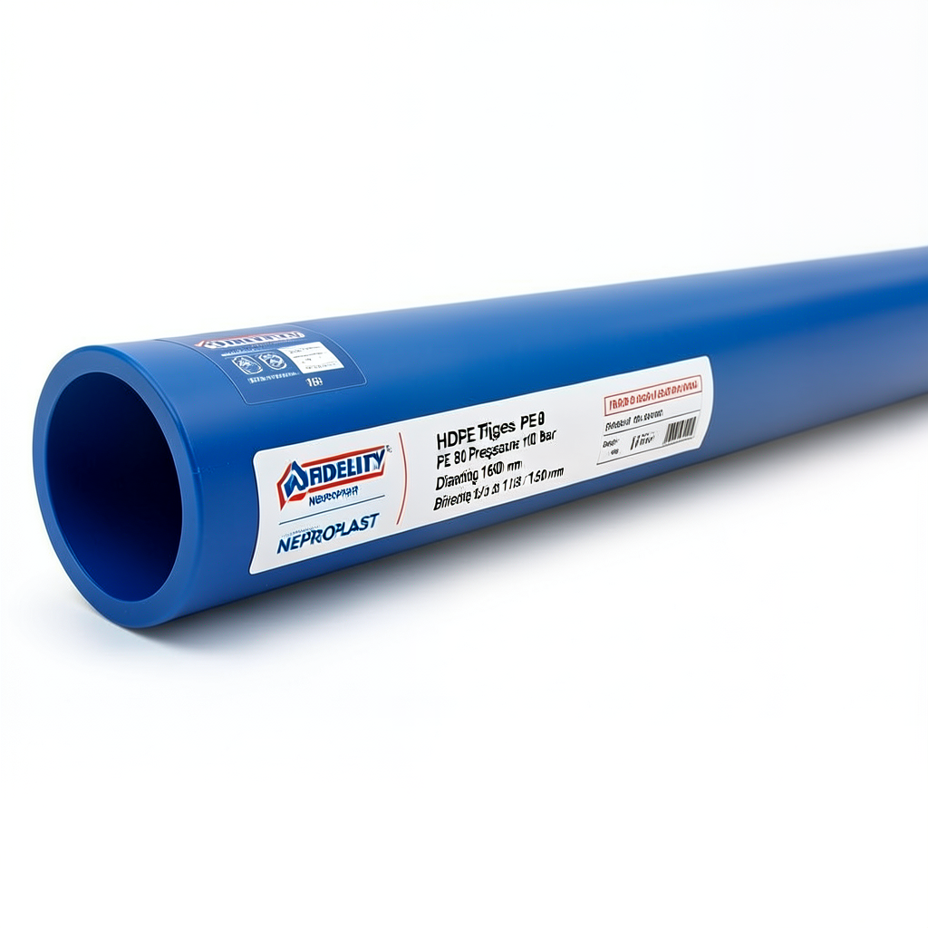 مواسير HDPE PE 80 ضغط 10 بار قطر 160 مم سمك 11.8 مم أزرق | نيبروبلاست