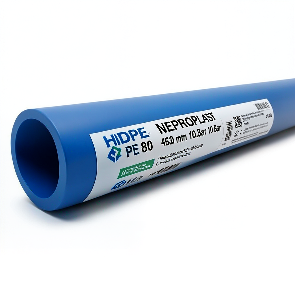 HDPE Pipes PE 80 10 Bar 630 mm Diameter 46.3 mm Thickness Blue | NEPROPLAST