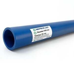 مواسير HDPE PE 80 ضغط 10 بار قطر 280 مم سمك 20.6 مم أزرق | نيبروبلاست