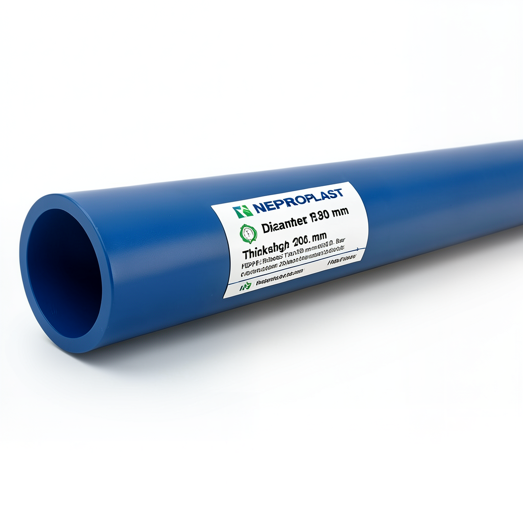 مواسير HDPE PE 80 ضغط 10 بار قطر 280 مم سمك 20.6 مم أزرق | نيبروبلاست