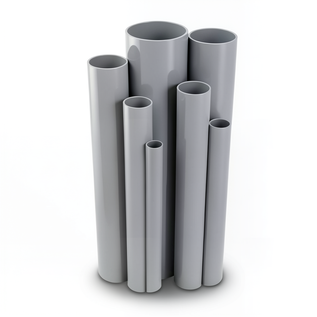 UPVC Pipes 9 Bar Pressure 218.8 mm Diameter 7.8 mm Thickness Gray