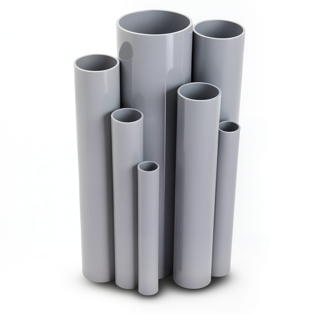 UPVC Pipes Nominal Pressure 9 Bar Outside Diameter 219.4 mm Thickness 9 mm Gray