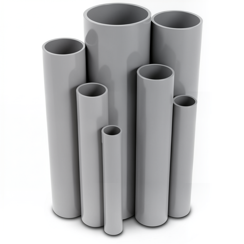 UPVC Pipes Nominal Pressure 12 Bar Outside Diameter 218.8 mm Thickness 10.3 mm Gray