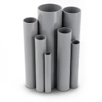UPVC Pipes 15 Bar Pressure 218.8 mm Diameter 12.6 mm Thickness Gray