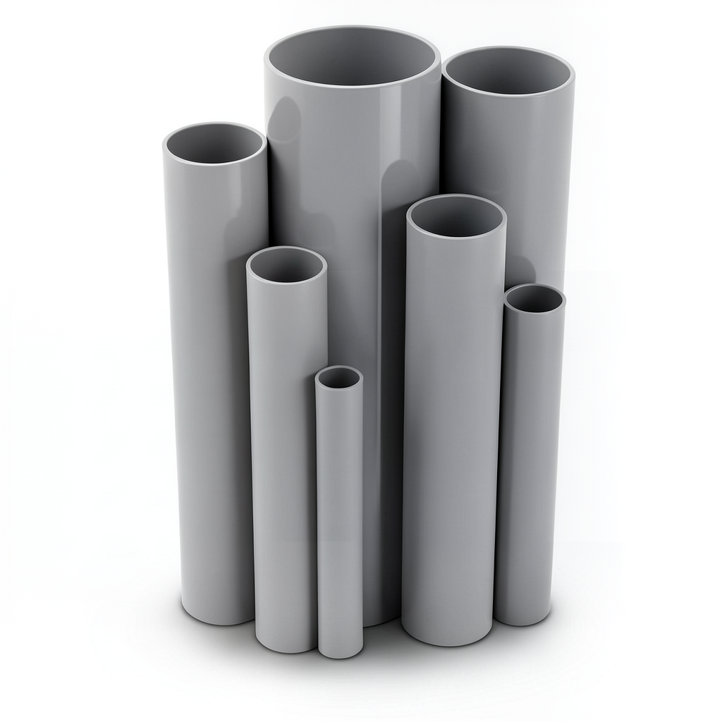 UPVC Pipes 15 Bar Pressure 218.8 mm Diameter 12.6 mm Thickness Gray