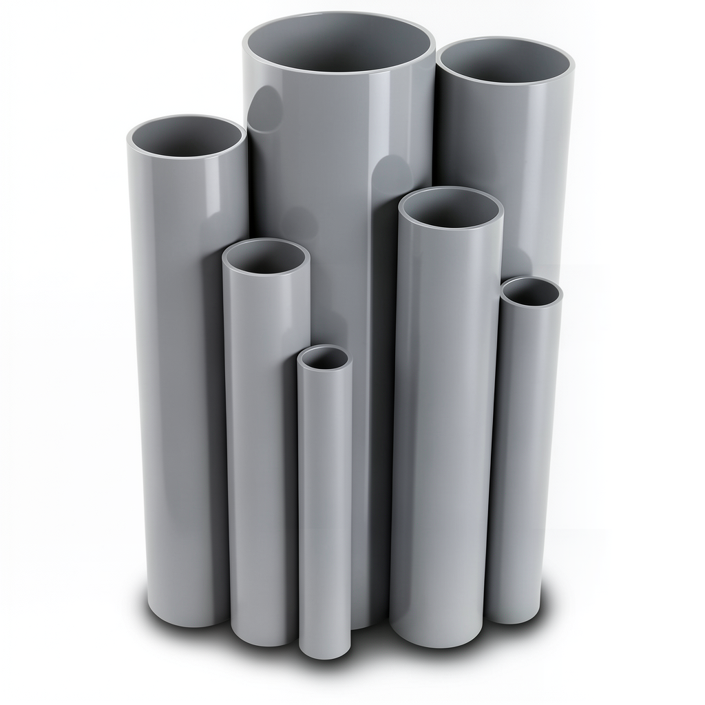 UPVC Pipes Nominal Pressure 6 Bar Outside Diameter 219.4 mm Thickness 6.1 mm Gray