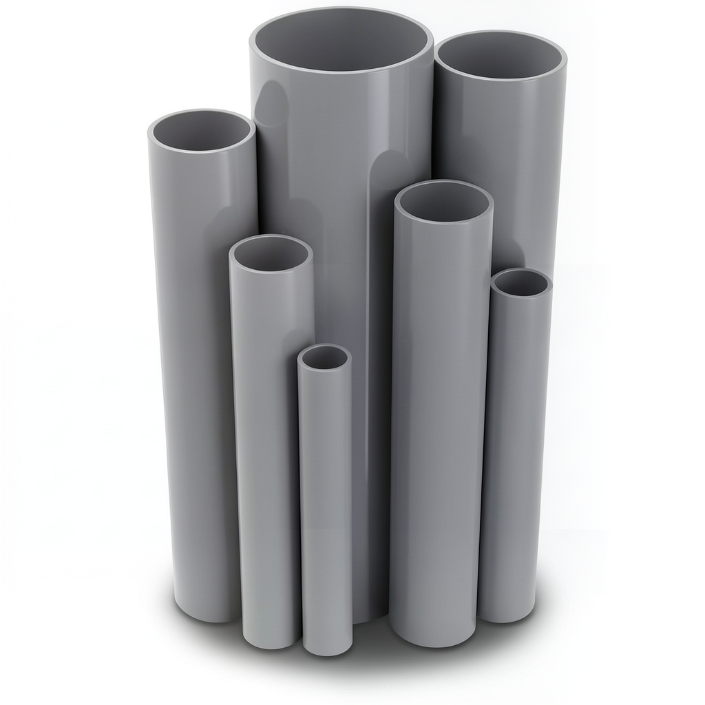 UPVC Pipes Nominal Pressure 6/20 Outside Diameter 125 mm Thickness 3.7 mm Gray